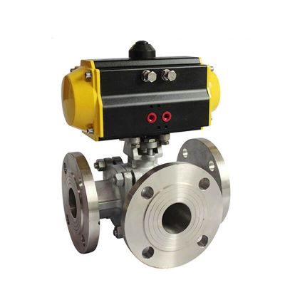 Pneumatic Ball Valve 3 way ball valve with pneumatic actuator