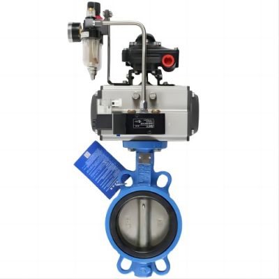 150LB PN16 wafer type pneumatic actuators butterfly valve