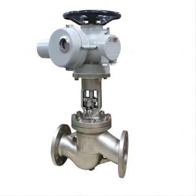 DN50 Stainless Steel 304 double Flanged Multi-Turn Motorized Electric Actuator Globe Valve