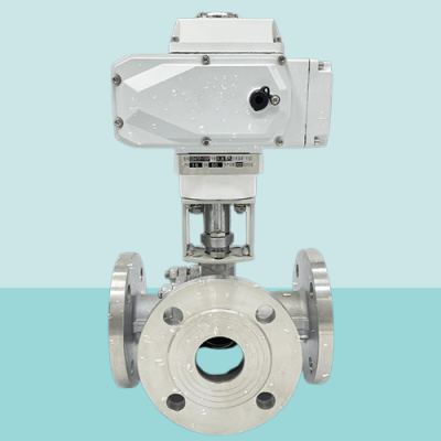 Stainless steel 304 flange 3 way electric ball valve dn150
