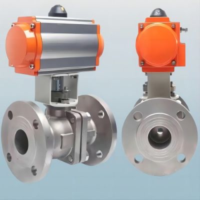16 Bar Flange type Stainless Steel 304 High Temperature Steam Gas Switch Pneumatic Ball Valve