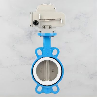 Flanged Metal Seated motorized butterfly valve electric butterfly valve