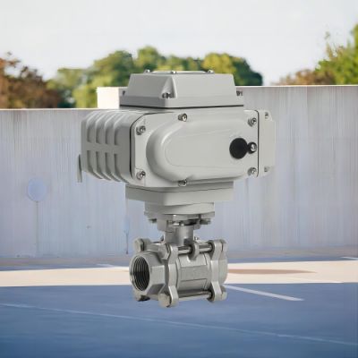 DN50 PN16 2 Way Thread With High Platform Actuator Electric Ball Valve 