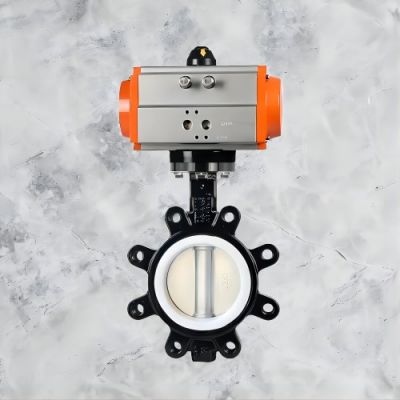 SS Disc 4 inch Cast Iron ANSI Air Control Lug Water Pneumatic Butterfly Valve