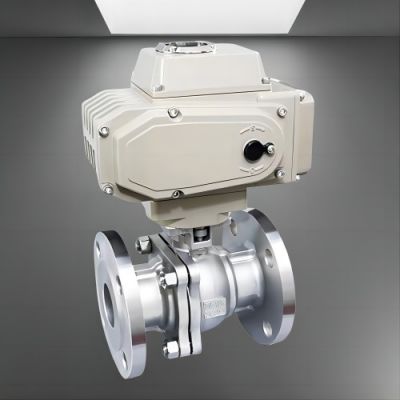 Two-piece flange stainless steel 304/316 high platform electric ball valve