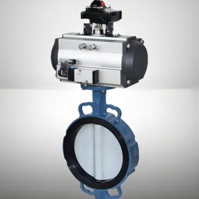 DN300 Wafer Butterfly Valve With Pneumatic Actuator