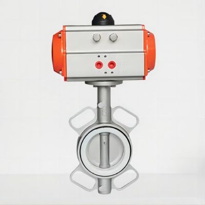 Air Actuaded Control Wafer Type Double Acting Stainless Steel 304 Pneumatic Butterfly Valve