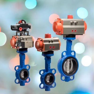 10 inch DN100 wafer connection stainless steel pneumatic butterfly valve for air